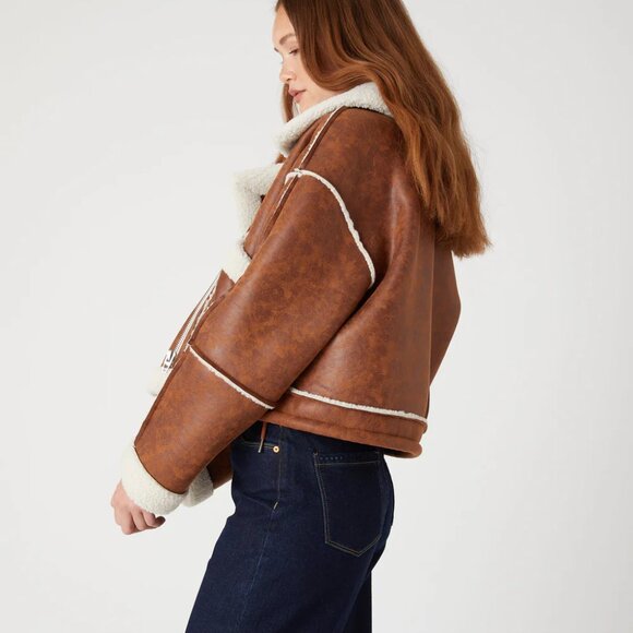 NEW BLANK NYC Steady Habits Jacket in brown for women 1025 5m3 - Picture 2 of 6